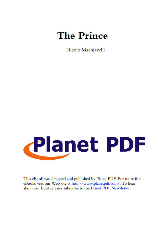 The Prince by Niccolò Machiavelli Free PDF Download The Prince by Niccolò Machiavelli by Niccolò Machiavelli PDF